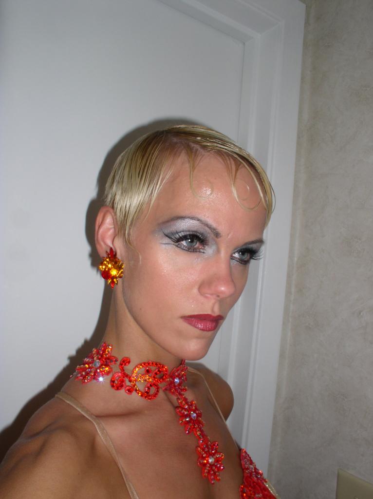 Red and Gold Dress w/earrings for Sale