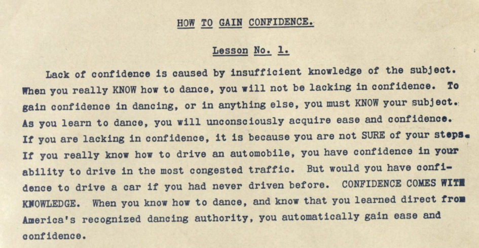 the modern dances excerpt - how to gain confidence