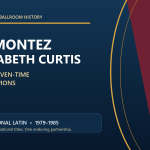 Typographic tribute to Ron Montez and Elizabeth Curtis marking their seven consecutive United States Professional Latin titles from 1979 through 1985