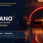 Portrait-free editorial graphic for ballroom dancer and Ohio Star Ball founder Sam Sodano